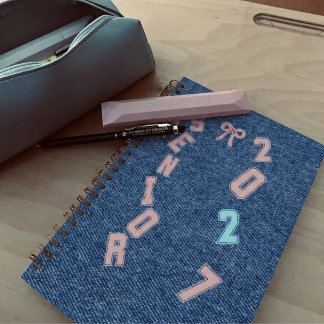 Senior 2027 Denim Patch Spiraalschrift voor School Notitieboek