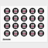 Senior 2027 Klas Coquette Roze Ronde Sticker (Vel)
