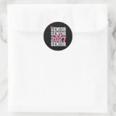 Senior 2027 Klas Coquette Roze Ronde Sticker (Tas)