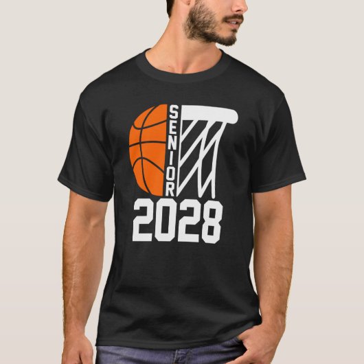 Senior 2028 Class of 2028 Afstuderen Basketball Pl T-shirt (Voorkant)