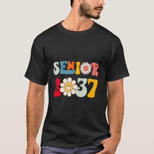 Senior 2037 Klasse van 2037 Retro Terug naar schoo T-shirt (Voorkant)