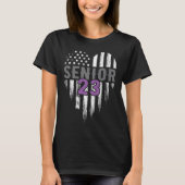 Senior 23 2023 Afstuderen Afstuderen Amerikaanse v T-shirt (Voorkant)