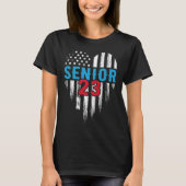 Senior 23 2023 Afstuderen Afstuderen Amerikaanse v T-shirt (Voorkant)