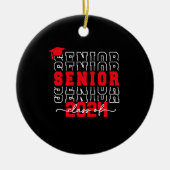 Senior 24 Klasse van 2024 Terug naar School Afstud Keramisch Ornament (Voorkant)