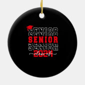 Senior 24 Klasse van 2024 Terug naar School Afstud Keramisch Ornament (Achterkant)