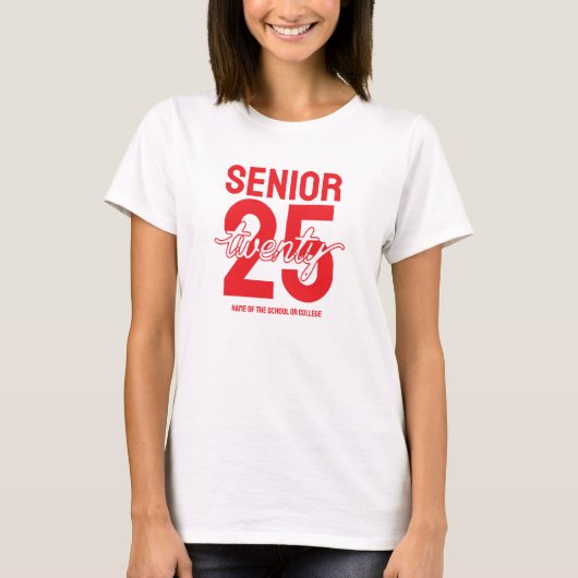 Senior 25 Afstuderen cadeau T-shirt (Voorkant)