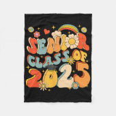 Senior 25 cl van 2025 Afstuderen School Retro Groo Fleece Deken (Voorkant)