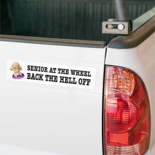 Senior aan het stuur mannelijke grappige autostick bumpersticker (Op Truck)
