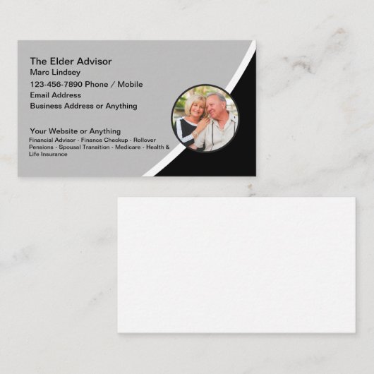 Senior adviseur financiële pensioenfondsen Visitek Visitekaartje (Voorkant / Achterkant)