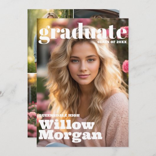 Senior Afstudeerder 3 Foto Afstuderen Evenement Ui Kaart (Voorkant / Achterkant)