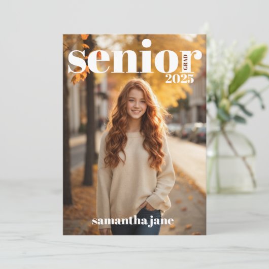 Senior Afstudeerder fotouitnodiging Kaart (Staand voorkant)