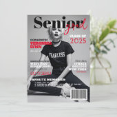 Senior Afstudeerder Modern Magazine Hoesje Aankond Kaart (Staand voorkant)