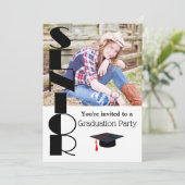 Senior afstudeerfeest kaart (Staand voorkant)