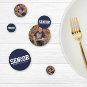 Senior Afstuderen Block Letter Elk jaar Foto Confetti