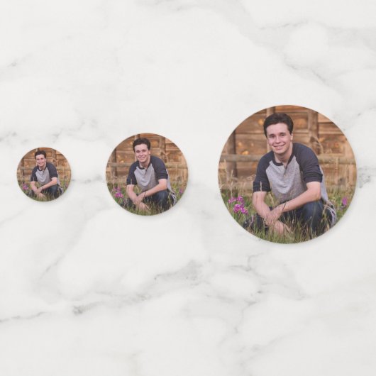 Senior Afstuderen Block Letter Foto Confetti (Voorkanten)