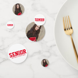 Senior Afstuderen Block Letter Foto Confetti