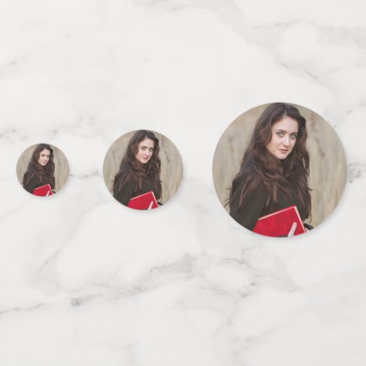 Senior Afstuderen Block Letter Foto Confetti (Voorkanten)