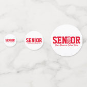 Senior Afstuderen Block Letter Foto Confetti (Achterkanten)