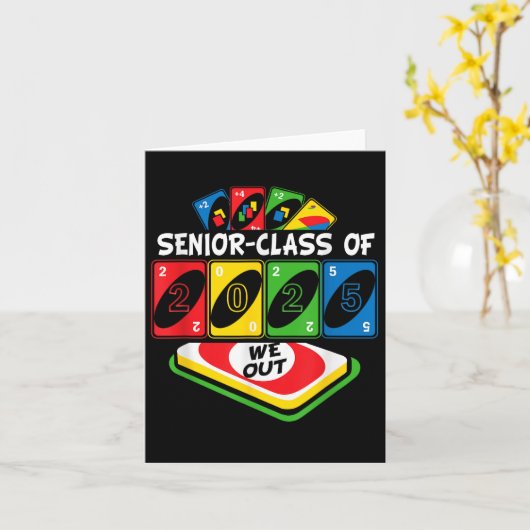Senior Afstuderen CL van 2025 We-out Uno Funny Gra Kaart (Gele Bloem)