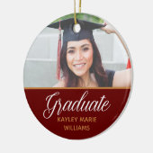 Senior Afstuderen Foto Red Gold Afstuderen Keepomw Keramisch Ornament (Links)