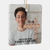 Senior Afstuderen Klasse van 2025 Afstuderen Foto Keramisch Ornament (Rechts)