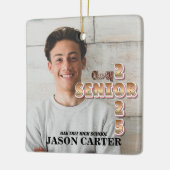 Senior Afstuderen Klasse van 2025 Afstuderen Foto Keramisch Ornament (Links)