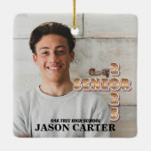 Senior Afstuderen Klasse van 2025 Afstuderen Foto Keramisch Ornament (Achterkant)