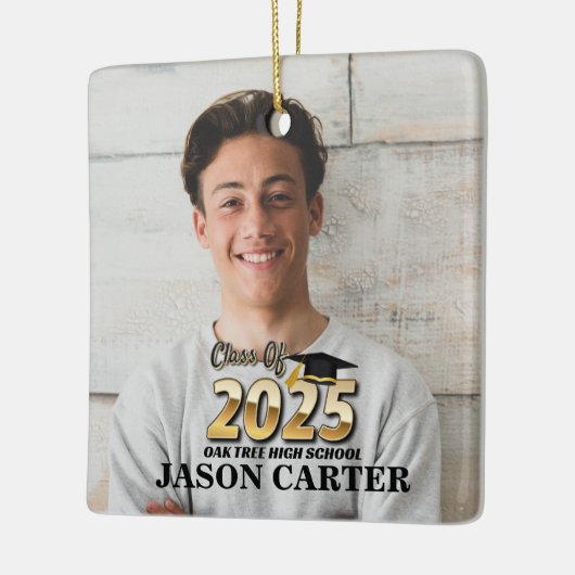 Senior Afstuderen Klasse van 2025 Afstuderen Foto Keramisch Ornament (Links)