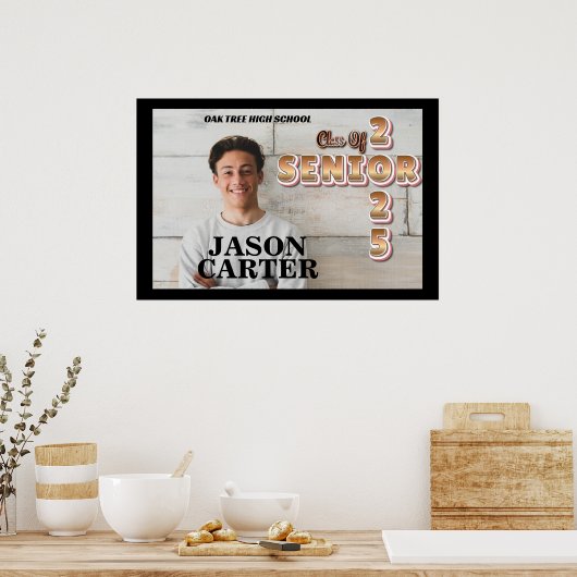 Senior Afstuderen Klasse van 2025 Afstuderen Foto Poster (Keuken)