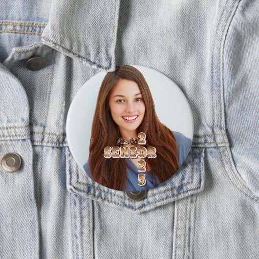 Senior Afstuderen Klasse van 2025 Afstuderen Foto Ronde Button 4,0 Cm (In situ)