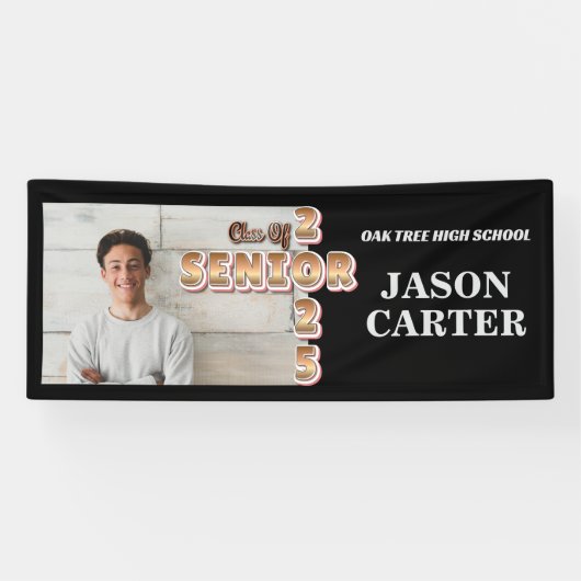 Senior Afstuderen Klasse van 2025 Afstuderen Foto Spandoek (Horizontaal)