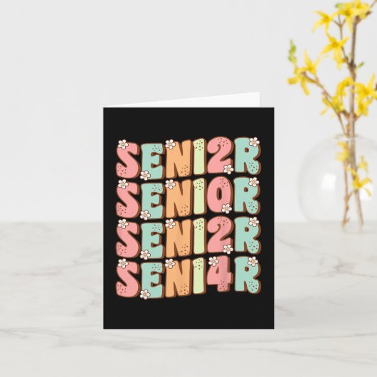 Senior Afstuderen Schattige Groovy Senior CL van 2 Kaart (Gele Bloem)