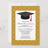 Senior Afstuderen Silhouette Gold Party feestviere Kaart (Achterkant)