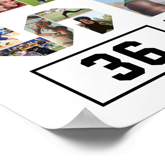 Senior Afstuderen Sporter Fotocollage Poster (Hoek)