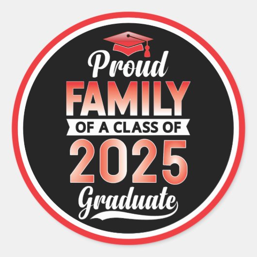 Senior Afstuderen Trotse Familie van een 2025 Afst Ronde Sticker (Voorkant)