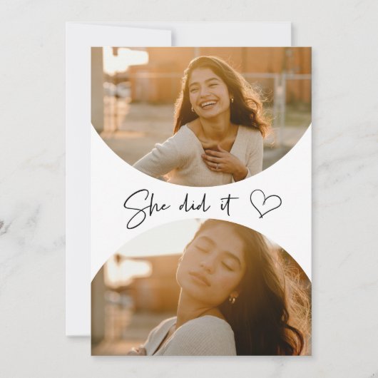 Senior Afstuderen uitnodiging, ze deed het Kaart (Voorkant)