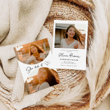 Senior Afstuderen uitnodiging, ze deed het