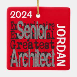 Senior Architect Extraordinaire CUSTOM Keramisch Ornament