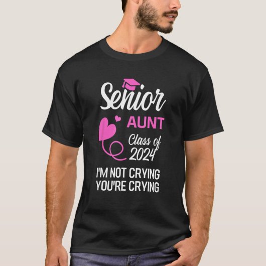 Senior Aunt Class Of 2024 Graduation Proud Aunt W T-shirt (Voorkant)