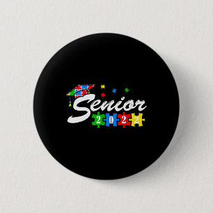 Senior Autism Afstuderen 2022 voor autistisch Tien Ronde Button 5,7 Cm