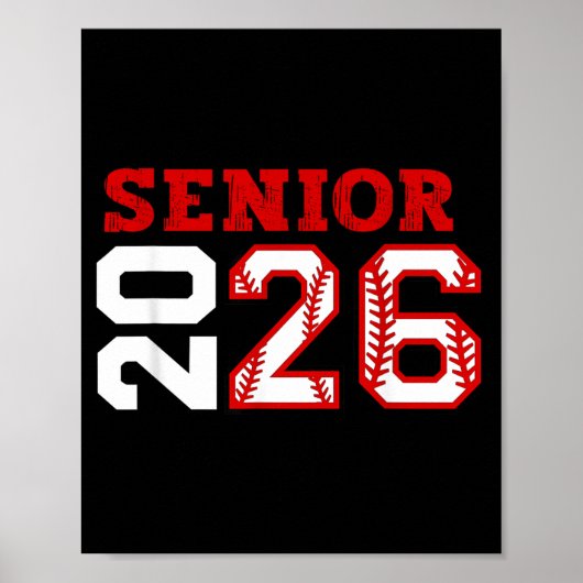 Senior avondklas van 2026 honkbalseniors poster (Voorkant)