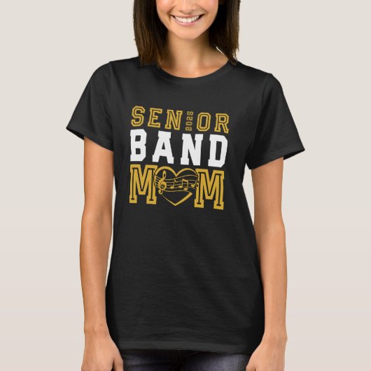 Senior Band Mom Class of 2025 Marching Band Ouder T-shirt (Voorkant)