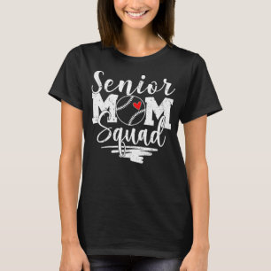 Senior Baseball Moeder Squad Game Dag Vibes Moeder T-shirt