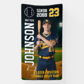 Senior Baseball Team Player Custom Portrait Photo Spandoek (Verticaal)