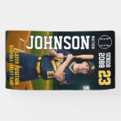 Senior Baseball Team Player Custom Portrait Photo Spandoek (Horizontaal)