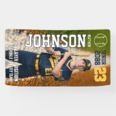 Senior Baseball Team Player Custom Sports Photo Spandoek (Horizontaal)