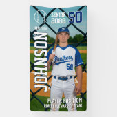 Senior Baseball Team Player Customize Sports Photo Spandoek (Verticaal)