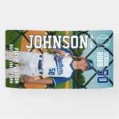 Senior Baseball Team Player Customize Sports Photo Spandoek (Horizontaal)