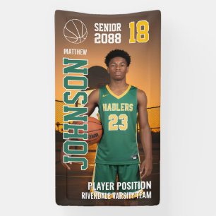 Senior Basketbal Aangepaste Sjabloon Foto Sport Spandoek