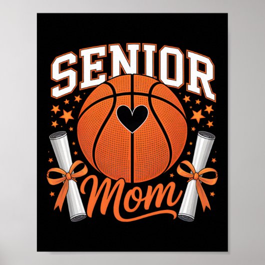 Senior Basketbal Moeder 2026 Grappige Basketbal Mo Poster (Voorkant)
